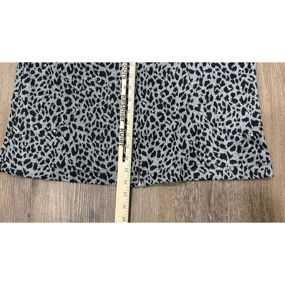 Hot Cotton Womens XL Leopard Print Gray Black Full Zip Jacket Stretch Top - Picture 7 of 8